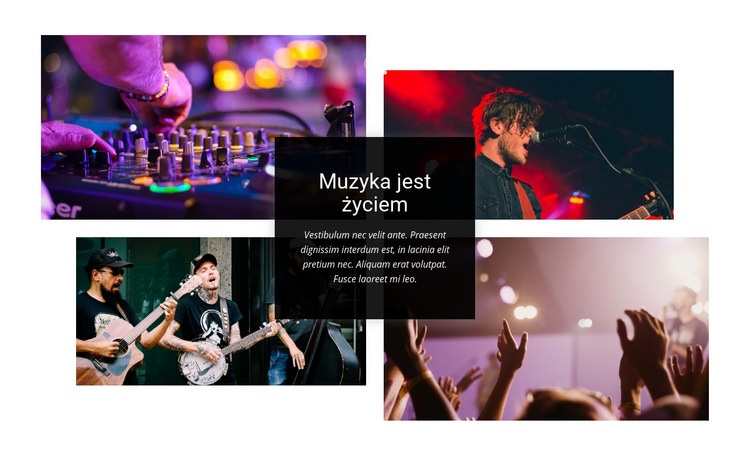 Muzyka jest życiem Makieta strony internetowej