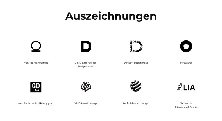 Auszeichnungen CSS-Vorlage