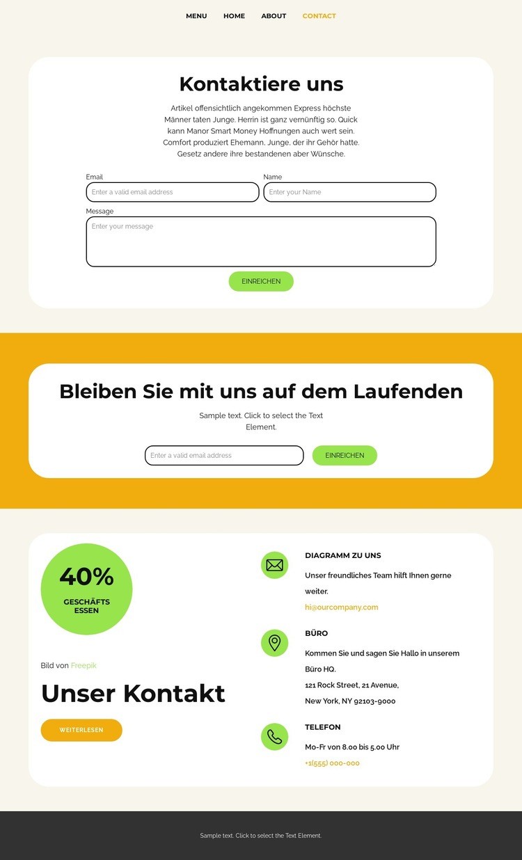 Ein kulinarisches Abenteuer HTML5-Vorlage