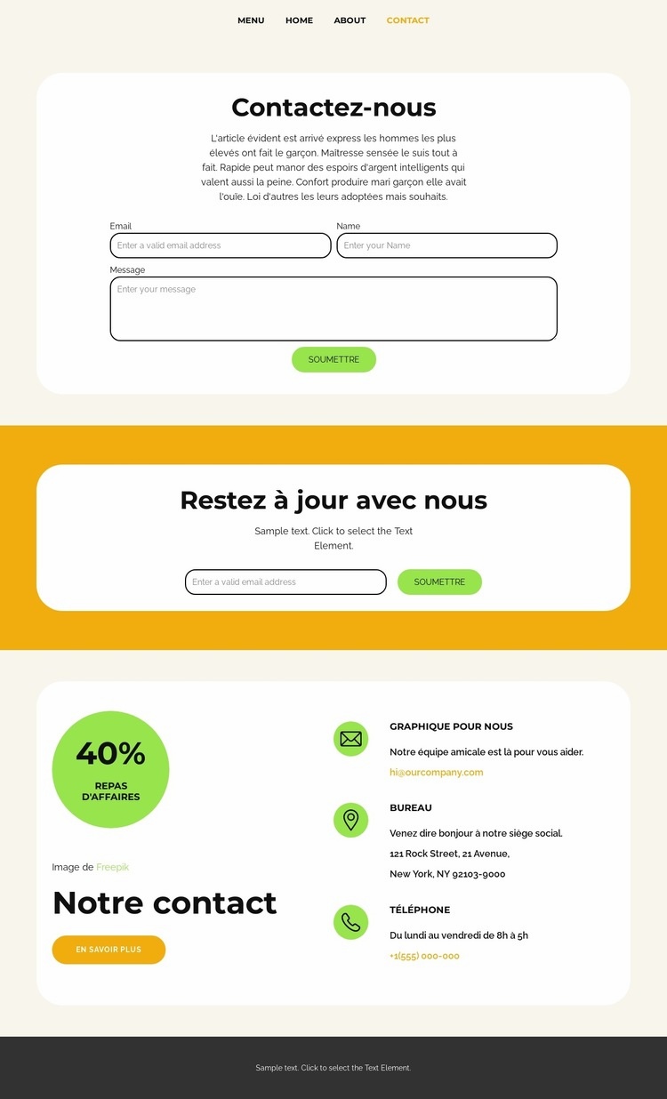 Une aventure culinaire Conception de site Web