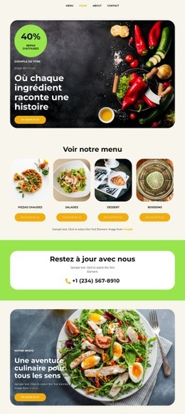 La Magie De La Cuisine - Page De Destination Professionnelle Personnalisable