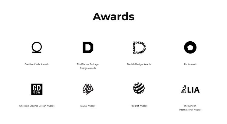 Awards Homepage Design