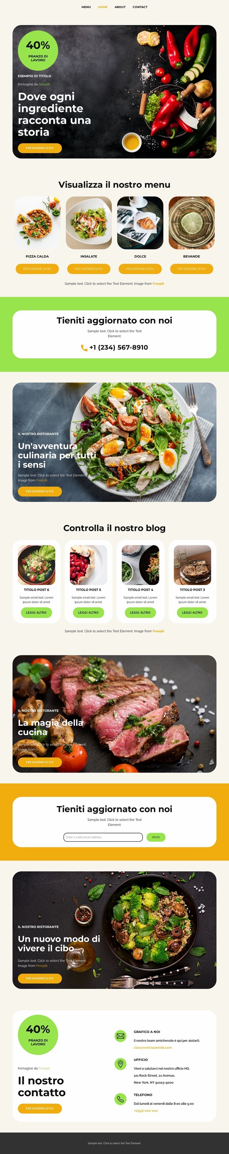 La magia della cucina Modelli di Website Builder