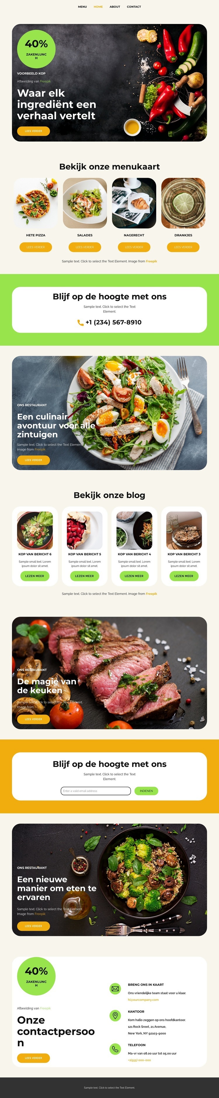 De magie van de keuken Html Website Builder