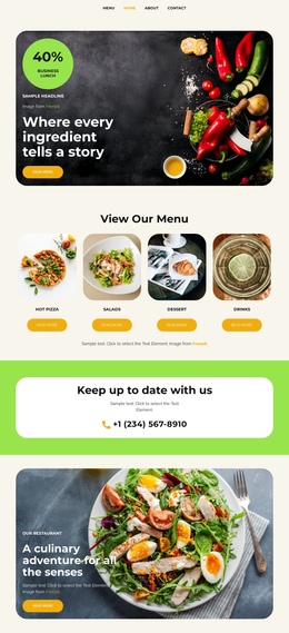 The Magic Of The Kitchen - One Page Html Template