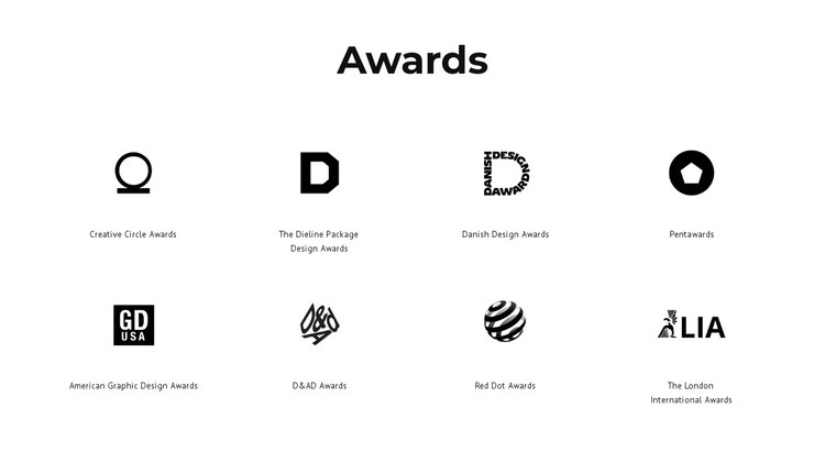 Awards One Page Template