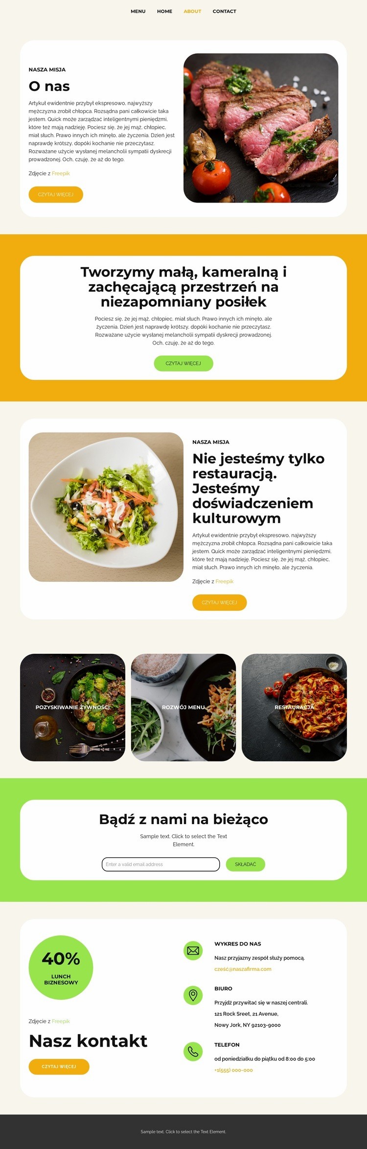 Pozyskiwanie żywności Kreator witryn internetowych HTML