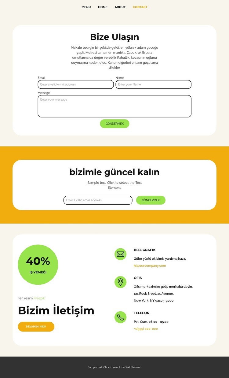 Bir mutfak macerası Web Sitesi Mockup'ı