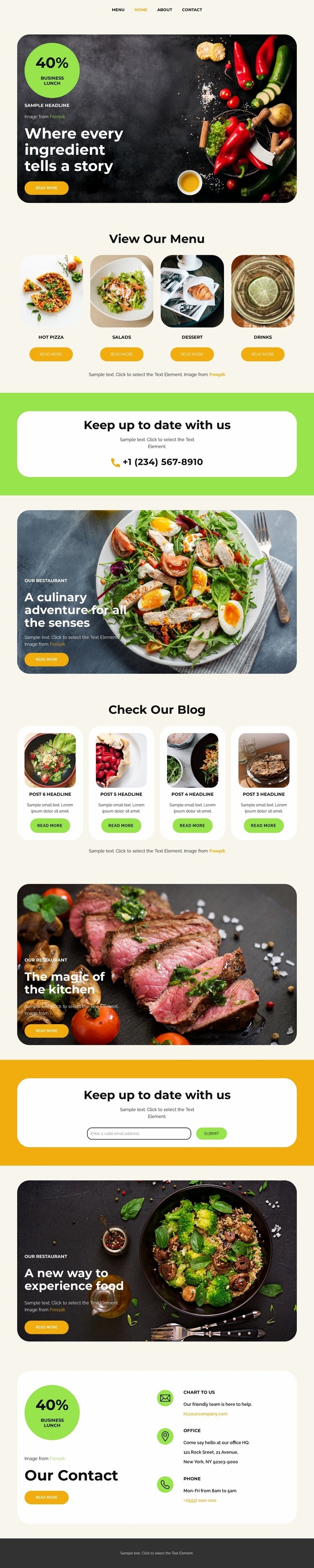 The magic of the kitchen Web Page Design