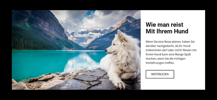 Reisen Sie für Ihren Hund HTML-Vorlage