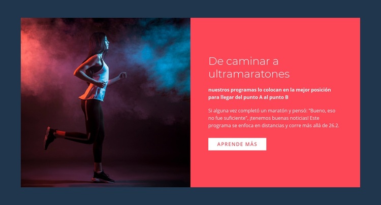 Ultra maratones Maqueta de sitio web