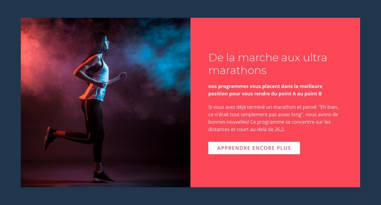 Ultra marathons Maquette de site Web