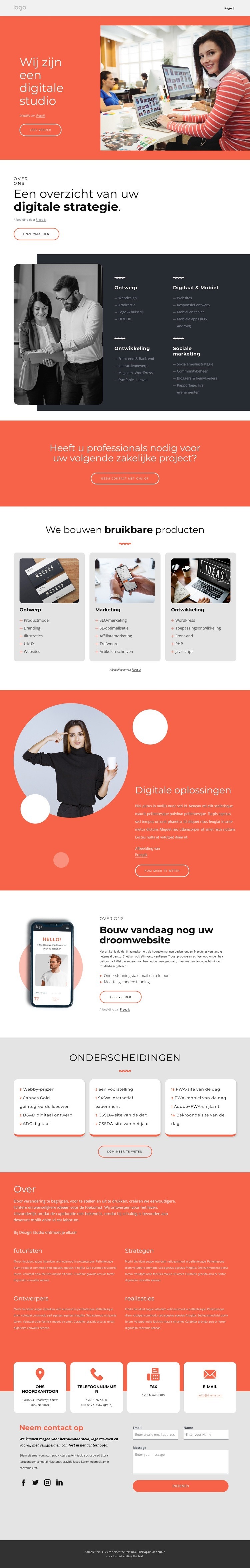 Wij zijn de grote digitale studio Website mockup