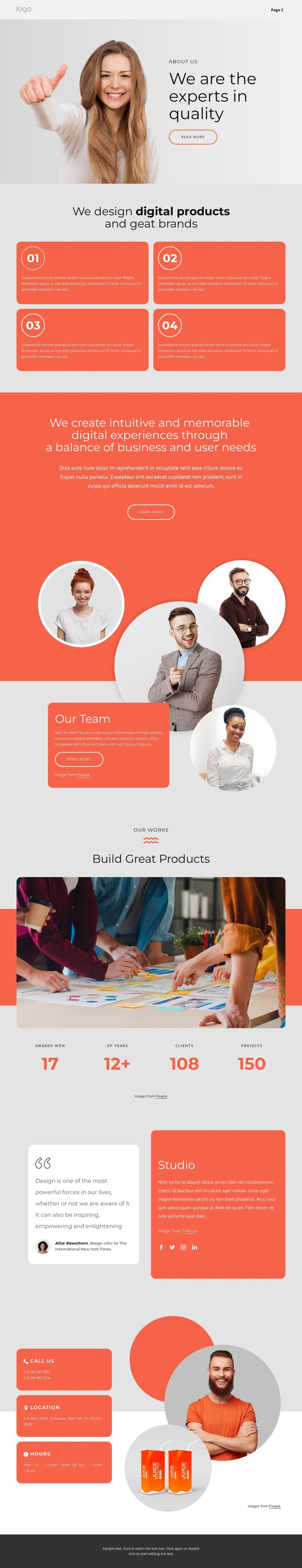 We design great brands One Page Template