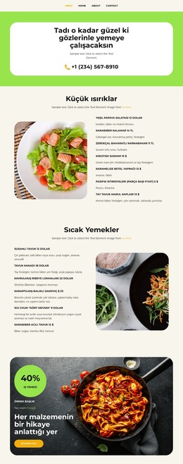 Menülerimiz - HTML Sayfası Şablonu