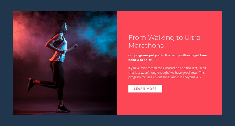 Ultra marathons Website Builder Software