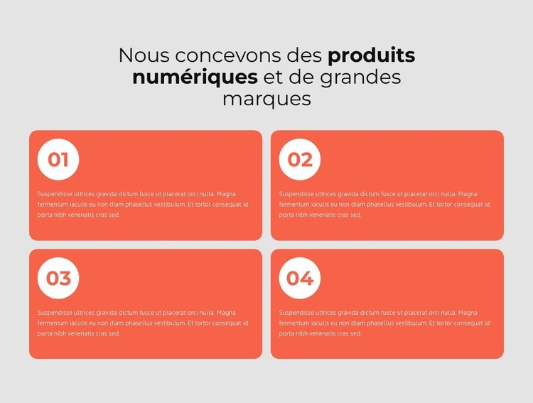 Nous concevons de grands produits numériques Maquette de site Web