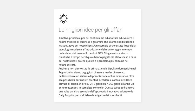 Carta con testo sullo sfondo Costruttore di siti web HTML