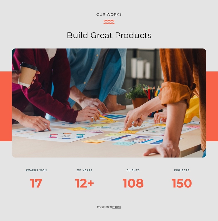 Achievements of our studio One Page Template