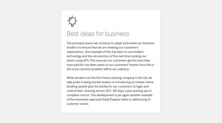 Card with text on background WordPress Theme