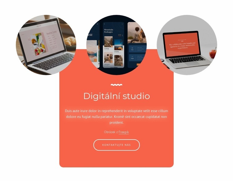 Digitální produktové a inovační studio Šablona webové stránky