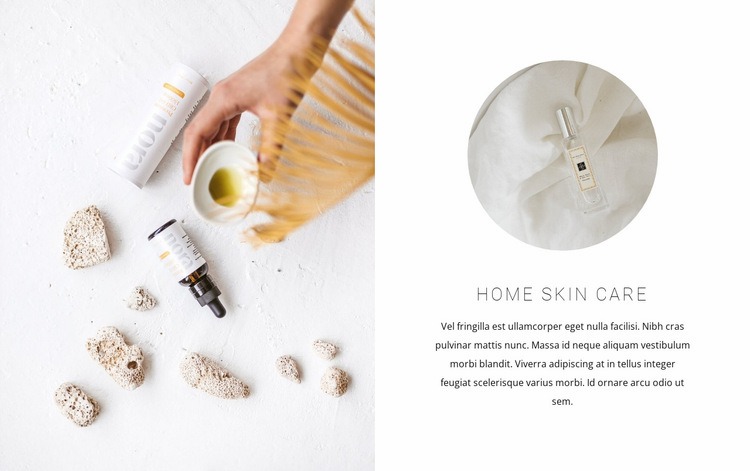 Skin care oils Web Page Design