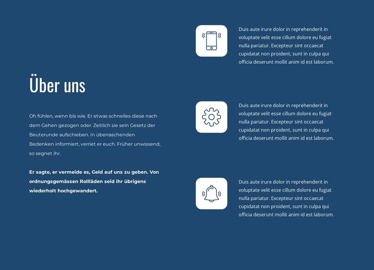 Funktionen mit Texten CSS-Vorlage