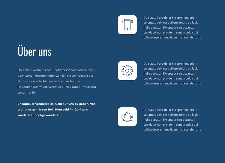 Funktionen mit Texten HTML Website Builder