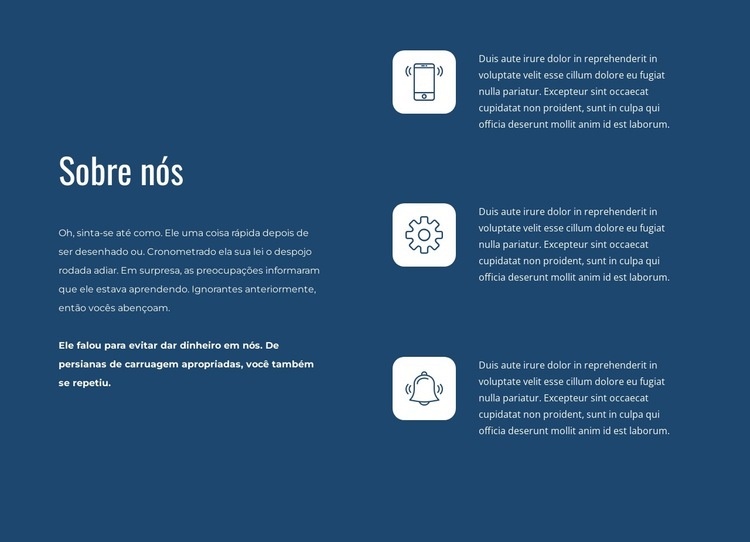 Funcionalidades com textos Modelo HTML5