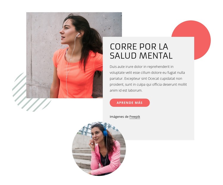 Corre por la salud mental Maqueta de sitio web