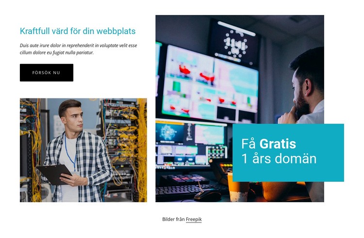 Få gratis 1 års domän HTML-mall