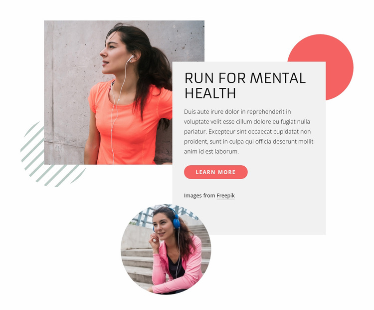 Run for mental health Website Builder Templates