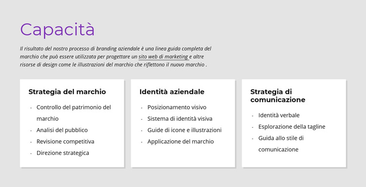 Carabilità Modello di sito Web