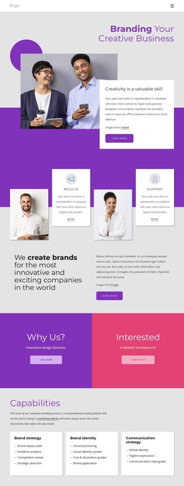 International Brand And Design Agency - One Page Bootstrap Template