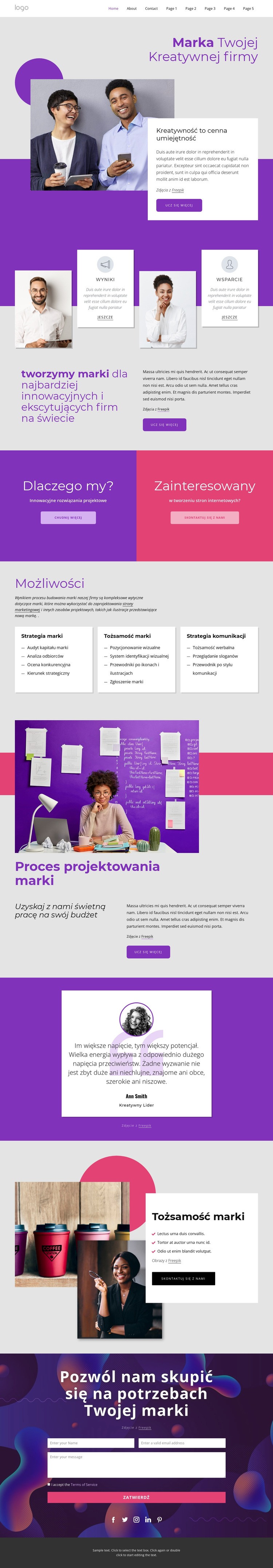 Międzynarodowa agencja marki i projektowania Szablon HTML5