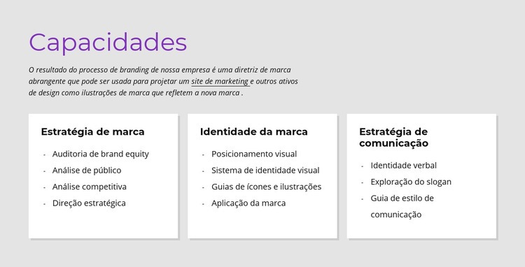 Carabilidades Modelos de construtor de sites