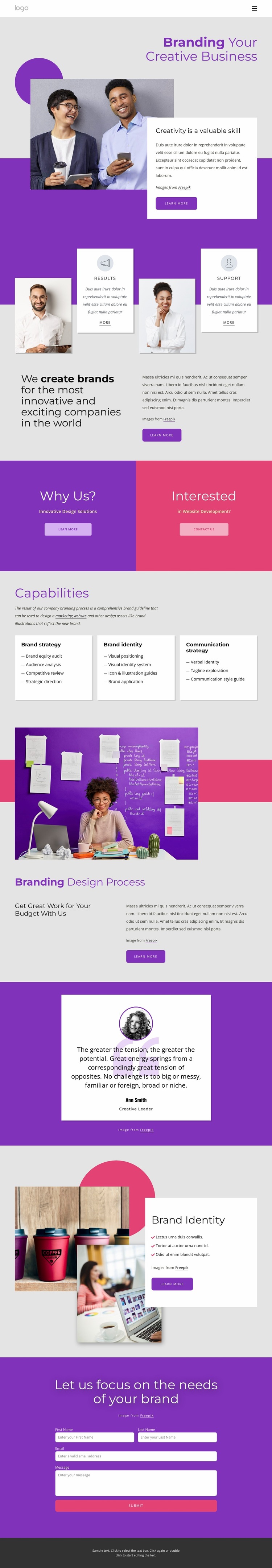 International brand and design agency Website Builder Templates