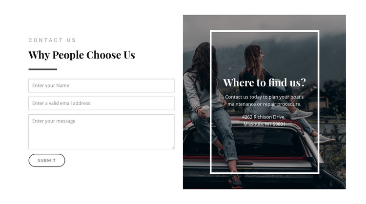 Where to find us Homepage Design