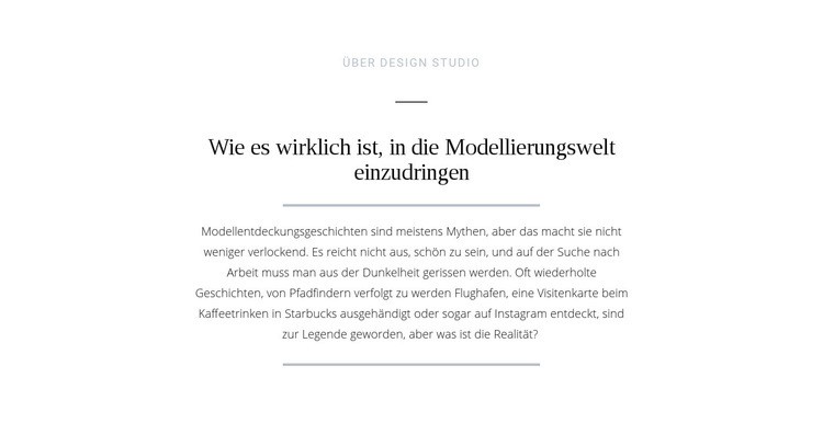 Modellierungswelt für Textumbrüche Website Builder-Vorlagen