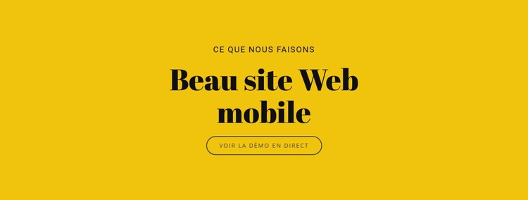 Beau site Web mobile Conception de site Web