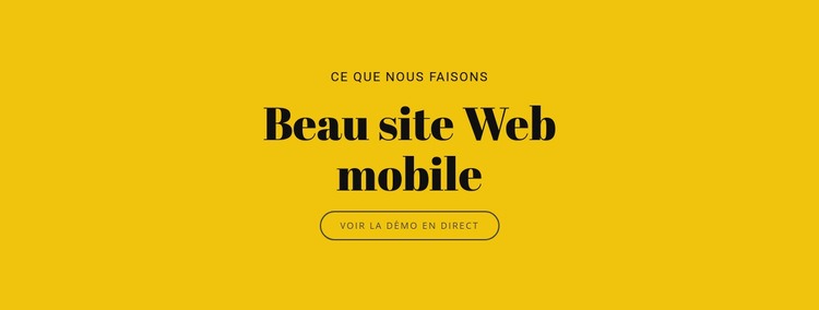 Beau site Web mobile Maquette de site Web