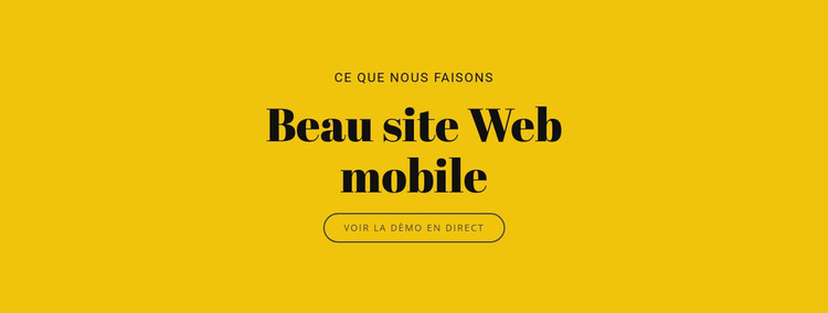 Beau site Web mobile Modèle HTML