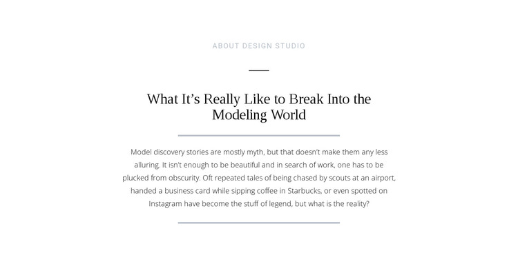 Text break modeling world HTML Template