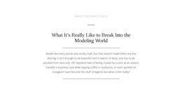 Text Break Modeling World - Modern Joomla Template