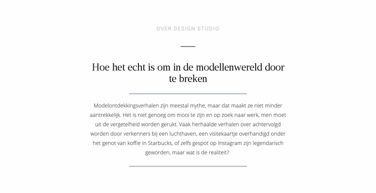 Modelleringswereld voor tekstonderbrekingen Website mockup