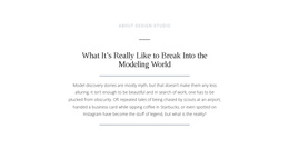 Text Break Modeling World One Page Template