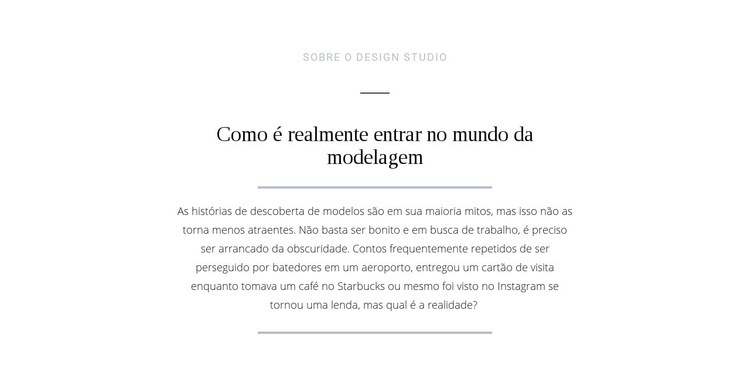 Mundo de modelagem de quebra de texto Design do site