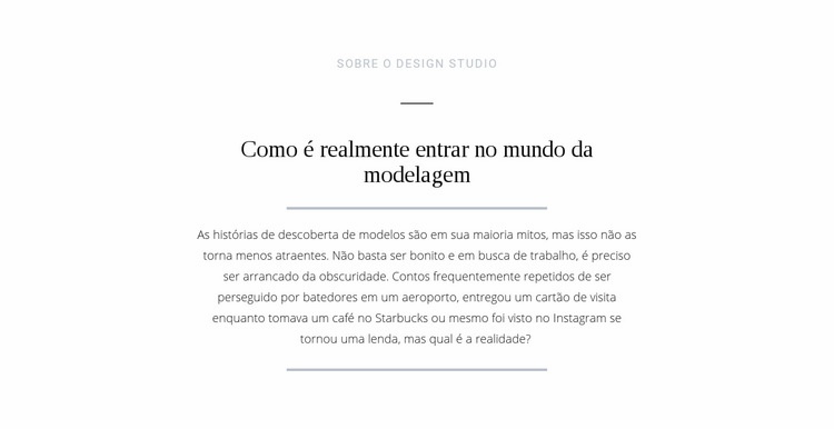 Mundo de modelagem de quebra de texto Landing Page