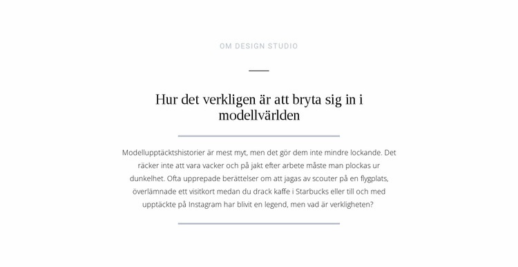 Textbrytande modelleringsvärld Hemsidedesign