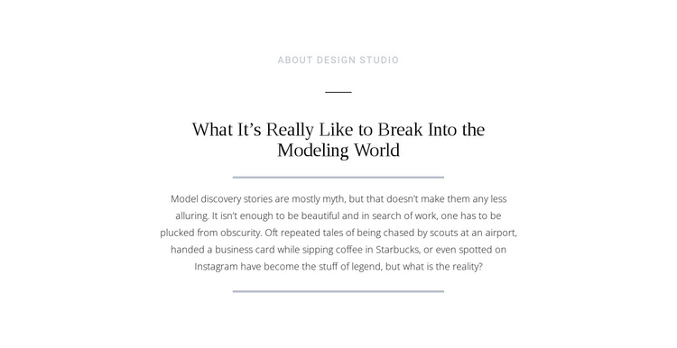 Text break modeling world Template